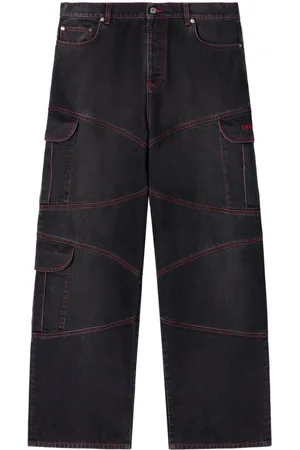 OFF-WHITE Script Samurai straight jeans