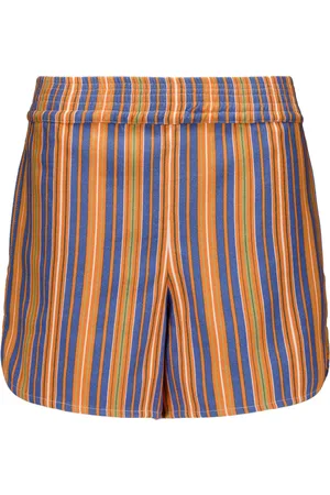 Paula Striped cotton mini shorts