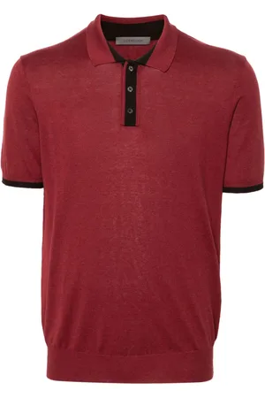 corneliani Striped-trim polo shirt