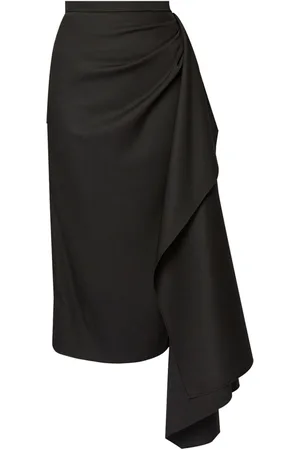 Erdem Draped virgin-wool pencil skirt