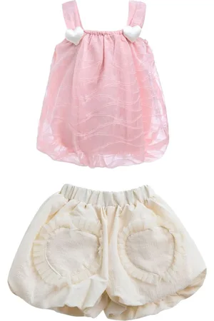 Mimi Tutu Heart-print cotton shorts set