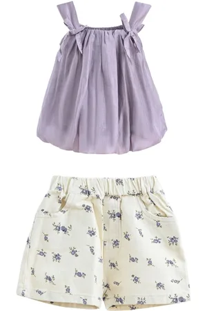 Mimi Tutu Floral-print cotton shorts set (two)