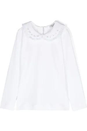 MONNALISA Rhinestone-logo T-shirt