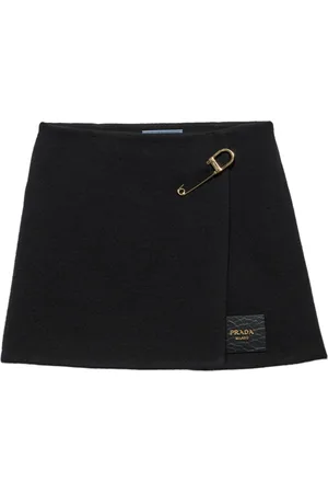 Prada Logo-patch twill mini skirt
