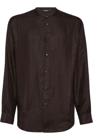 Dsquared2 Band-collar perforated shirt
