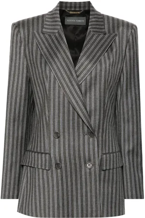 Alberta Ferretti Flannel double-breasted blazer