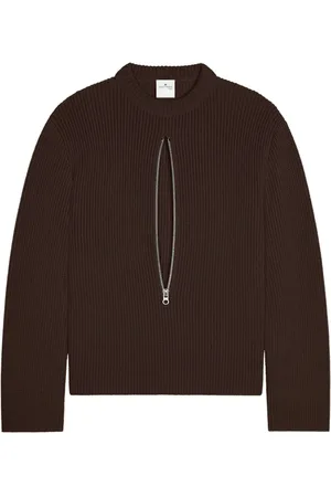 Courrèges Zipped ribbed wool sweater