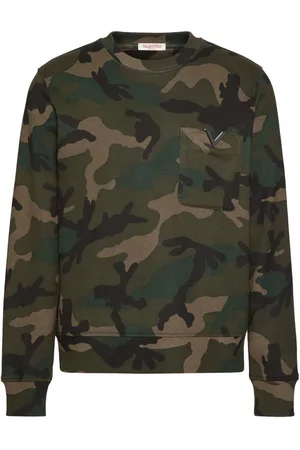 VALENTINO GARAVANI Logo-appliqué camouflage-pattern sweatshirt