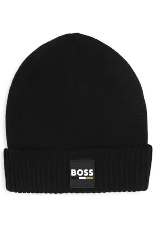 HUGO BOSS Logo-patch knitted beanie