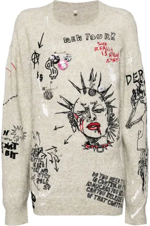 R13 Embroidered boyfriend jumper