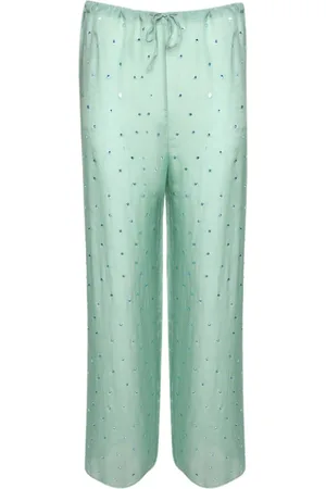 Oseree Gem Pants embellished straight-leg trousers
