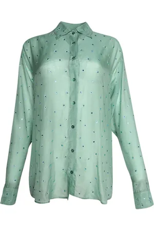 Oseree Gems crystal-embellished long-sleeve shirt