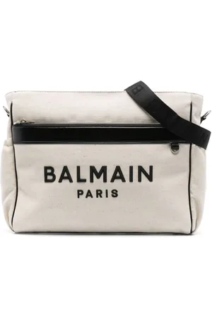 Balmain Logo-embroidered canvas changing bag