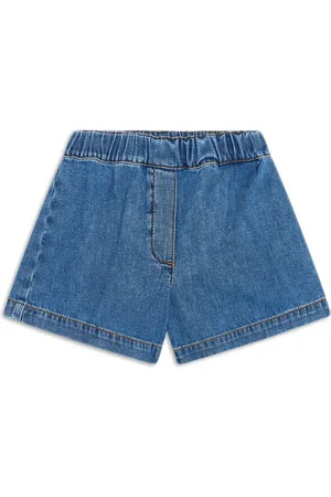 VERSACE Elasticated-waistband denim shorts