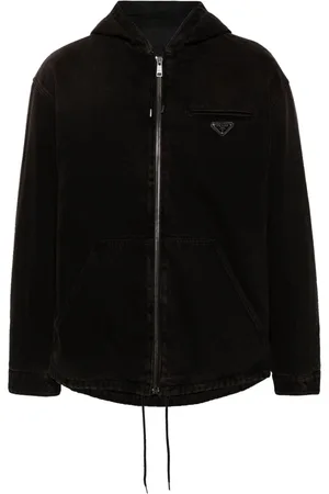 Prada Triangle-logo hooded jacket