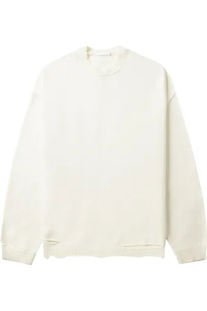 Helmut Lang Distressed-effect ribbed jumper