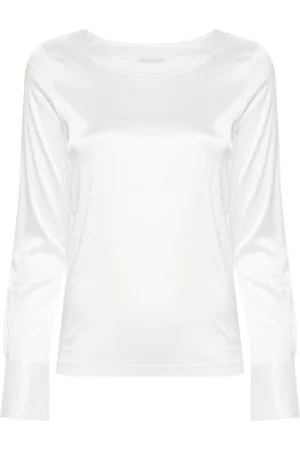 MAZZARELLI Boat-neck satin blouse