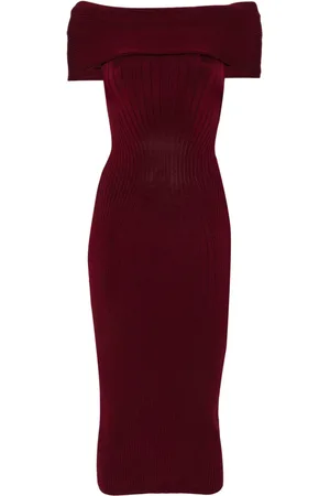 MUGLER Off-shoulder knit dress