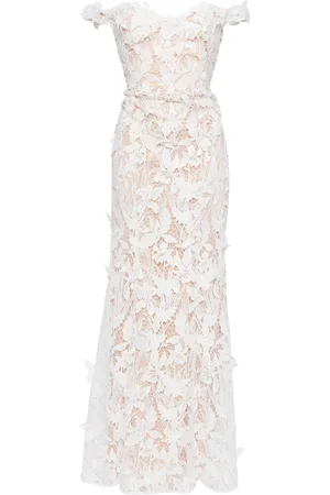Marchesa Notte Lace-detailing gown