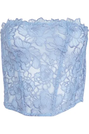 FLEUR DU MAL Whitney embroidered corset top