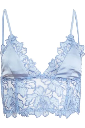 FLEUR DU MAL Whitney embroidered longline triangle bra