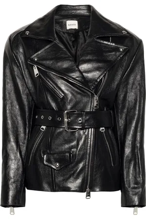 Khaite Fabbie belted leather jacket