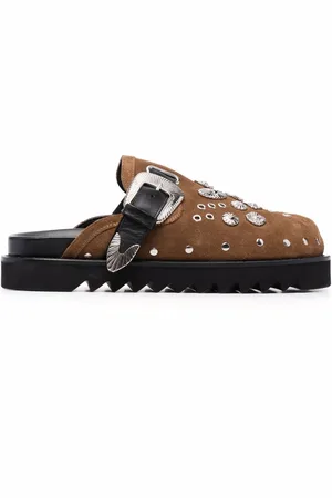 TOGA VIRILIS Stud-embellished buckled clogs