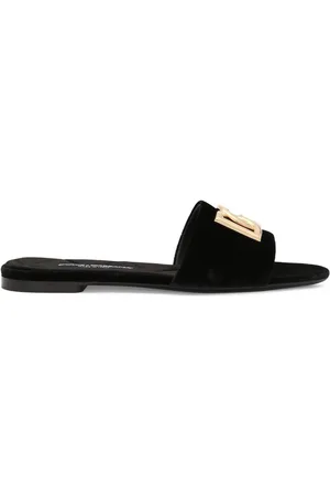 Dolce & Gabbana DG-logo leather slides