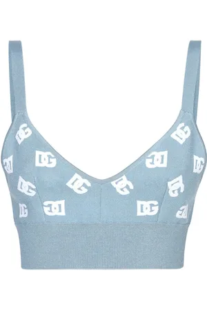 Dolce & Gabbana Logo embroidered cropped top