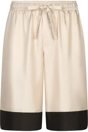 Dolce & Gabbana Logo-embroidered silk shorts