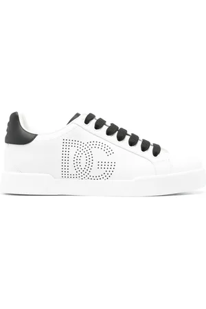 Dolce & Gabbana Portofino perforated-logo leather sneakers