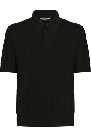 Dolce & Gabbana Monogram-jacquard silk polo shirt