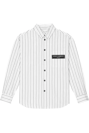 Dolce & Gabbana Logo-patch striped shirt