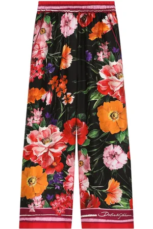 Dolce & Gabbana Floral-print silk trousers