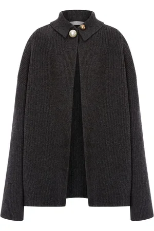 Serafini Brooch-detail ribbed-knit jacket