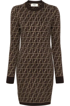 Fendi Zucca long-sleeved minidress