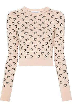 Marine Serre Crescent-moon-jacquard sweater