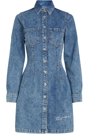 Karl Lagerfeld Logo-embroidered denim dress