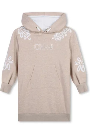 Chloé Floral-embroidered hooded dress