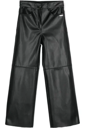 MONNALISA Straight-leg faux-leather trousers