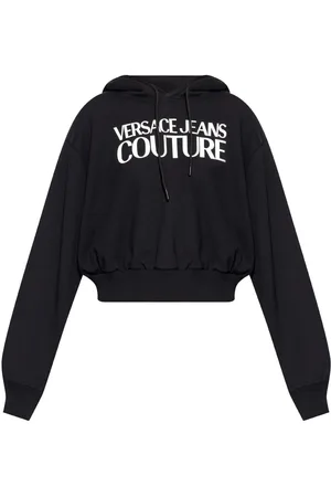 VERSACE Logo-print cotton hoodie