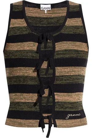 Ganni Striped knitted top