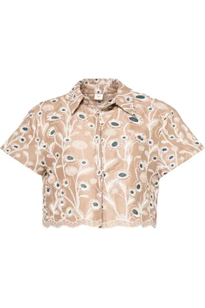 Agua by Agua Bendita Virtuosa Petalo cropped shirt