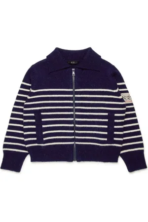 Nº21 Striped zip-up cardigan