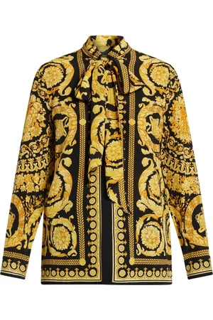 VERSACE Barocco-print silk blouse