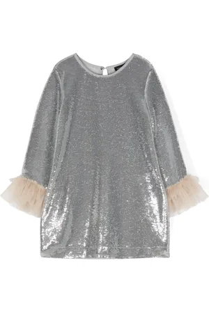 MONNALISA Round-neck sequined dress