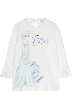 MONNALISA Crystal-embellished cartoon-print T-shirt