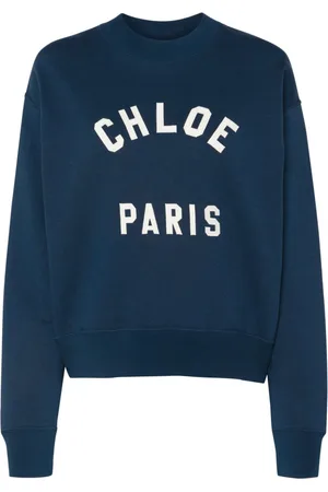 Chloé Mock-neck logo-patch sweatshirt