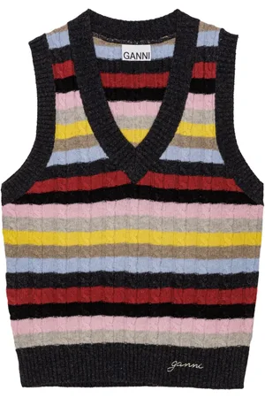 Ganni Striped knitted top