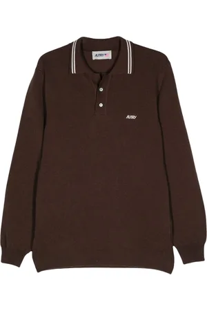 Autry Ribbed-knit polo shirt